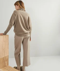 Sale Rodier Pull col montant oversize en cachemire 4 fils taupe