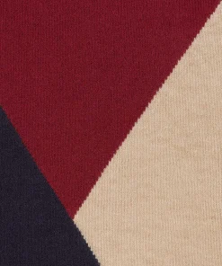 Online Rodier Pull col polo colorblock rouge grenat