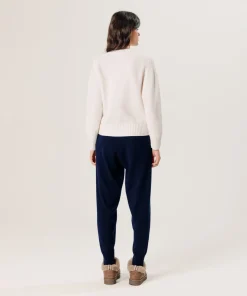Online Rodier Pull col rond côtelé en cachemire blanc