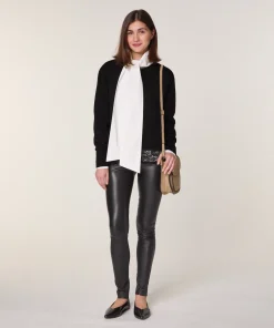 Clearance Rodier Pull col rond dentelle en laine noir