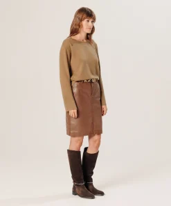 New Rodier Pull col rond en cachemire marron camel