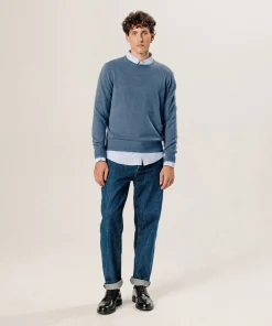 Discount Rodier Pull col rond en cachemire bleu