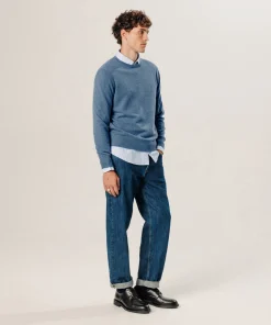 Discount Rodier Pull col rond en cachemire bleu