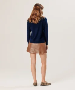 Outlet Rodier Pull col rond en cachemire bleu nuit