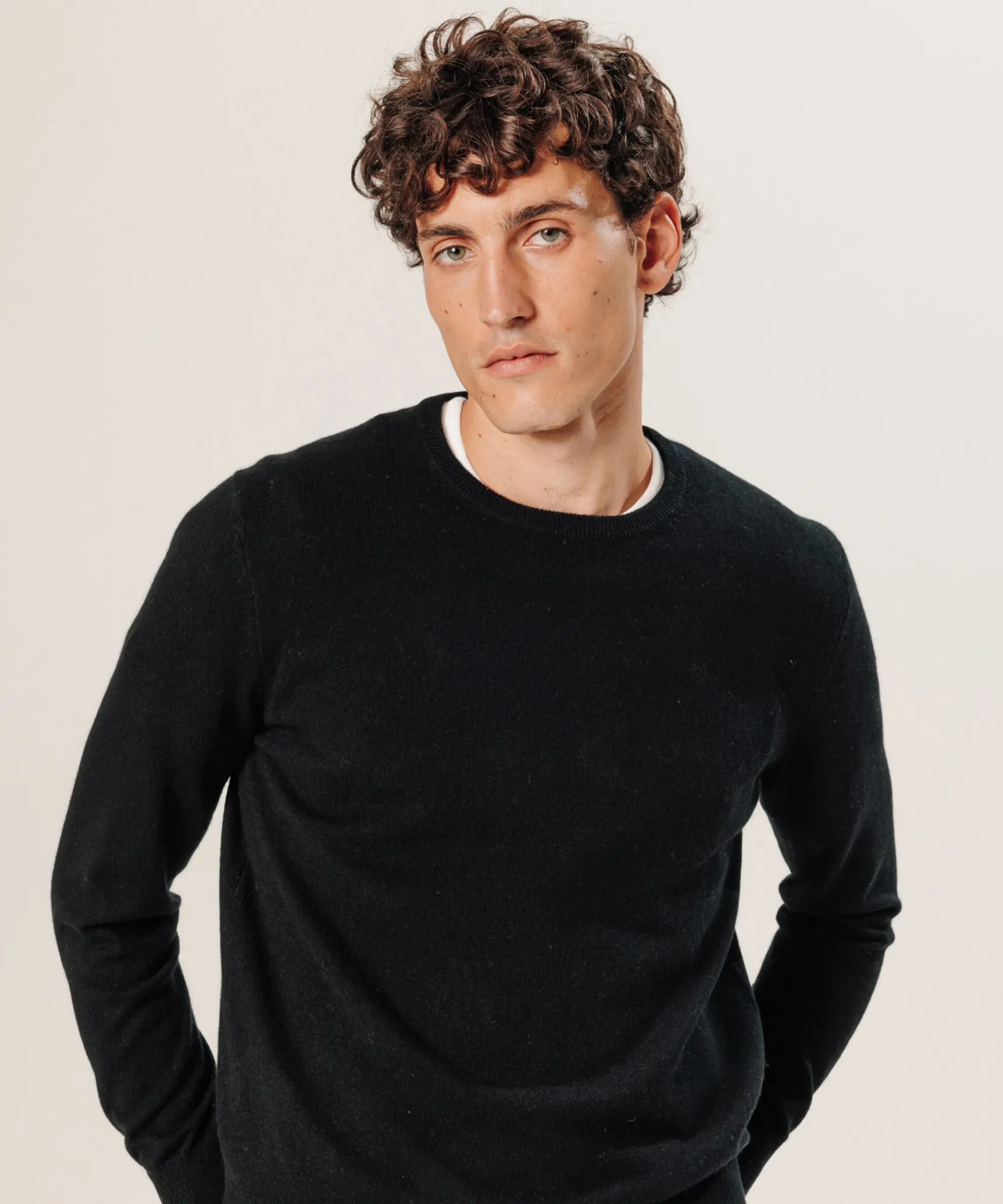 Best Rodier Pull col rond en cachemire noir