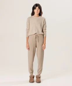 Outlet Rodier Pull col rond en cachemire blanc creme