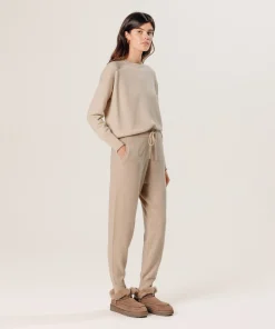 Outlet Rodier Pull col rond en cachemire blanc creme
