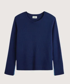 Discount Rodier Pull col rond en cachemire bleu marine