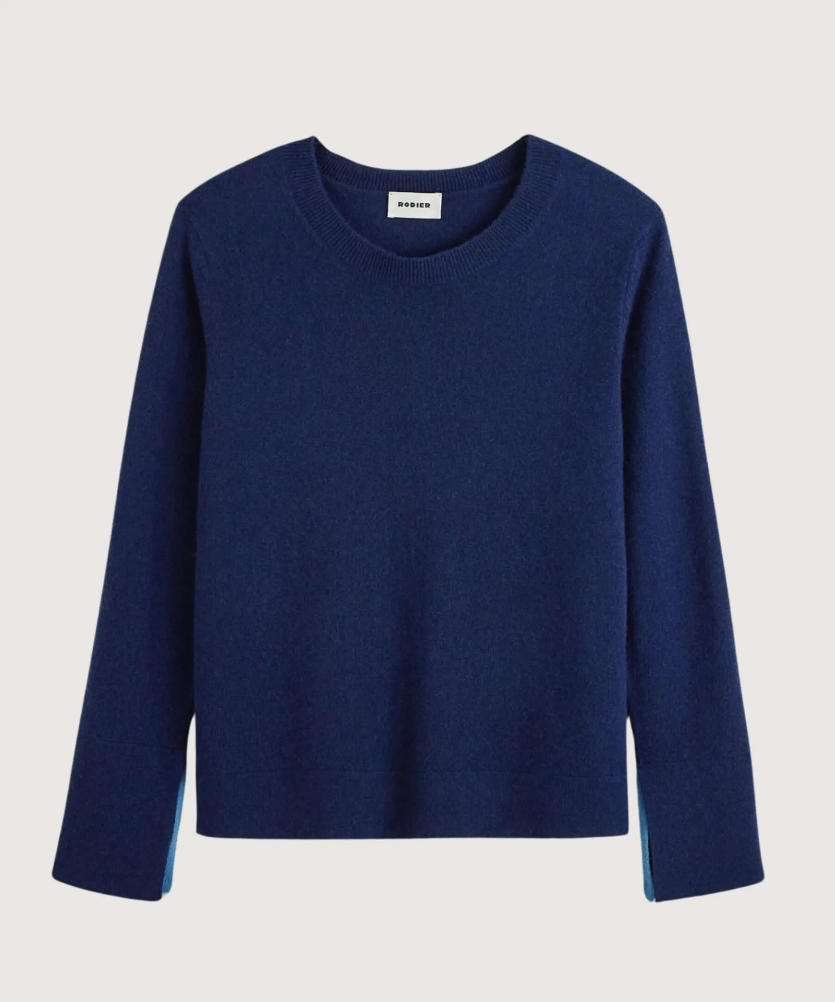 Discount Rodier Pull col rond en cachemire bleu marine