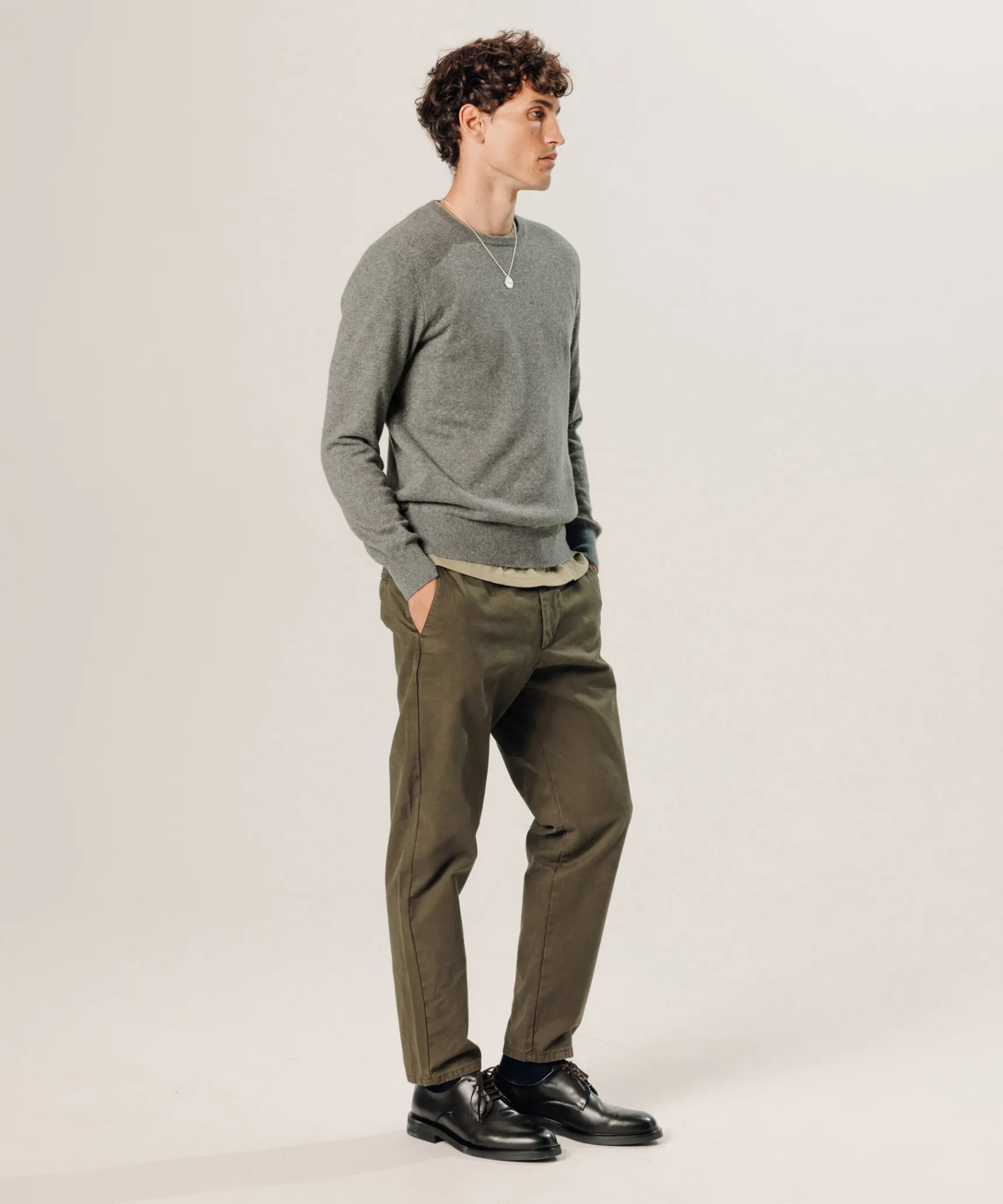 Discount Rodier Pull col rond en cachemire gris moyen