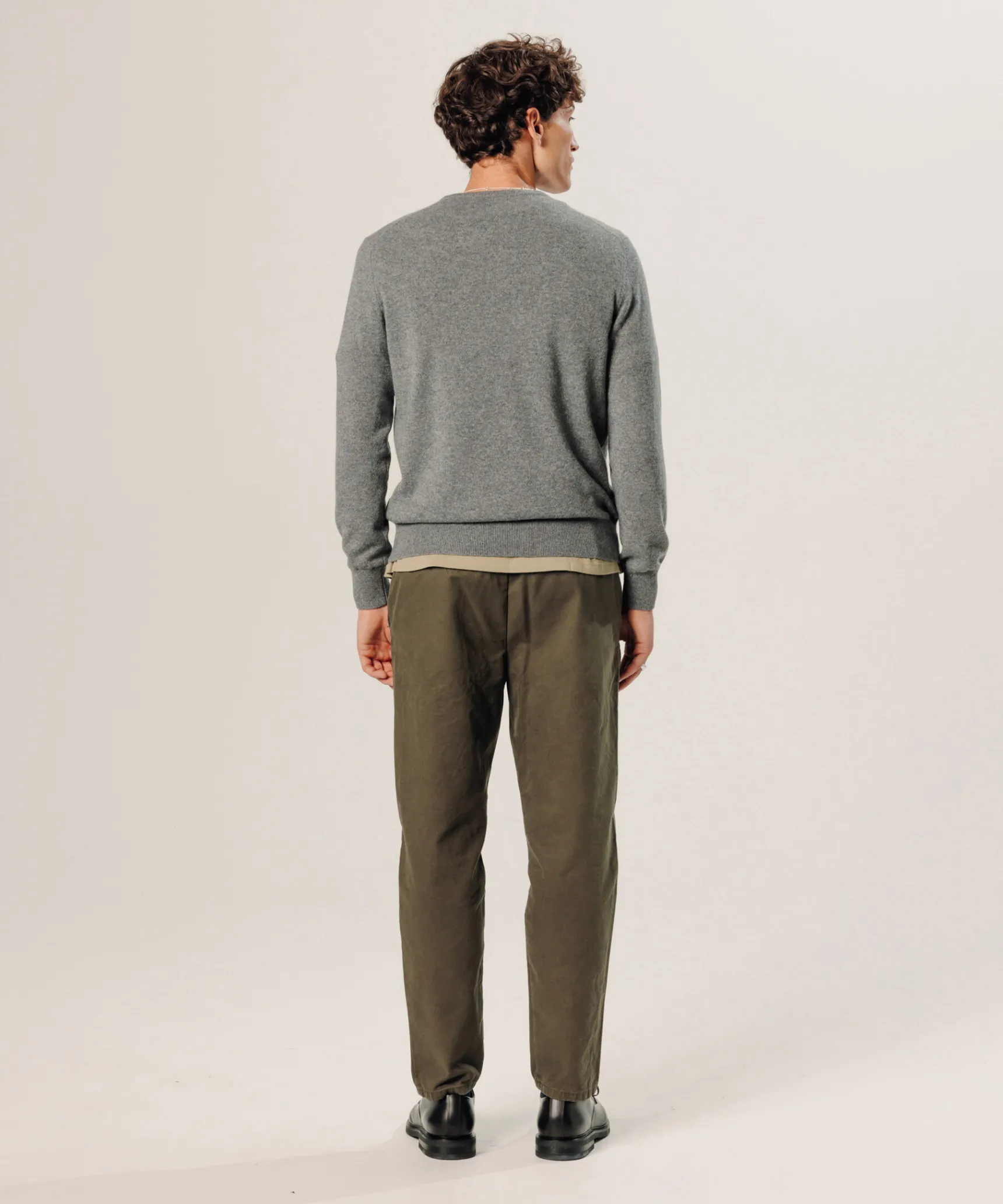 Discount Rodier Pull col rond en cachemire gris moyen