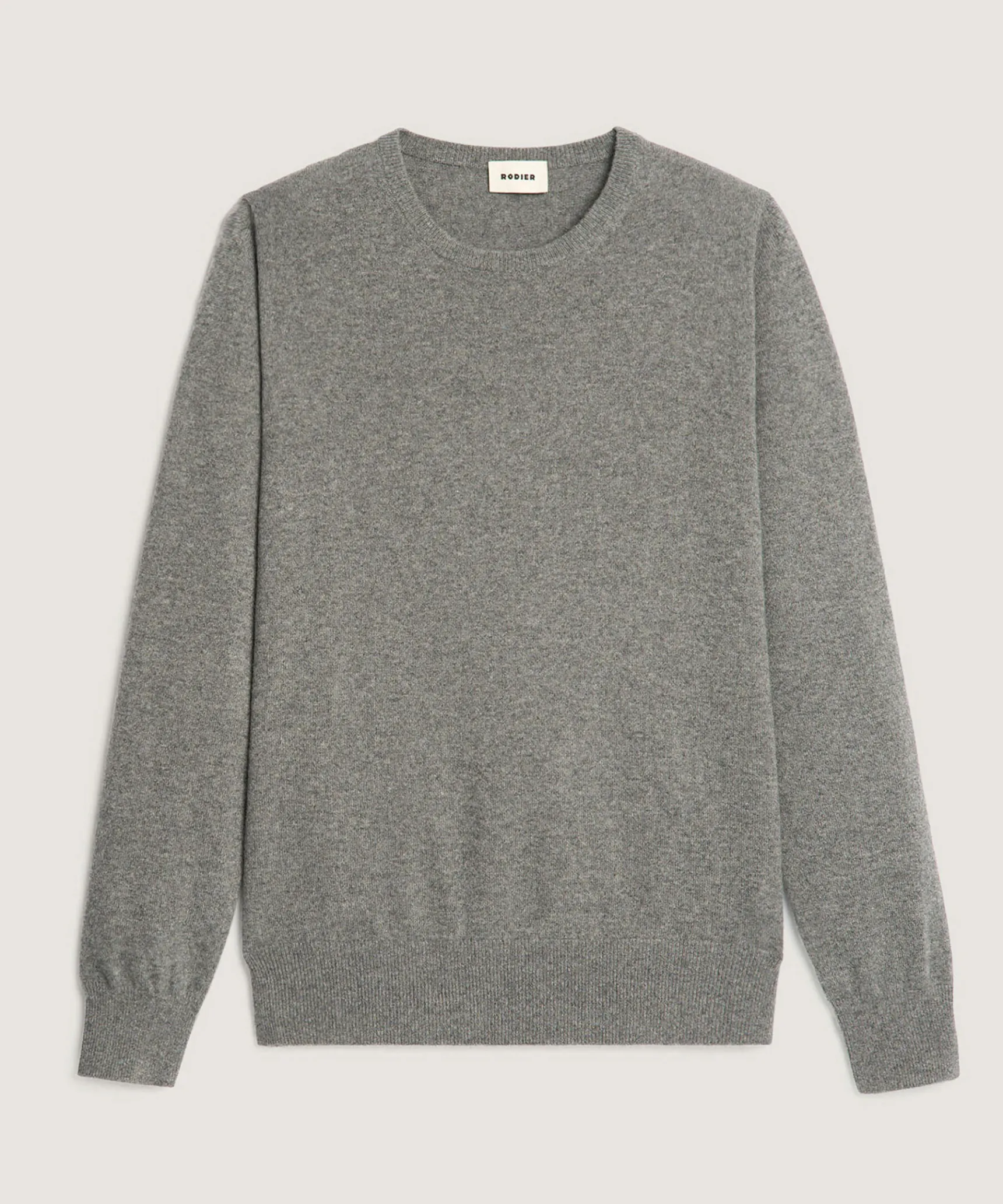 Discount Rodier Pull col rond en cachemire gris moyen