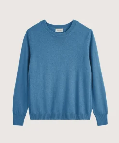 Discount Rodier Pull col rond en cachemire bleu azur