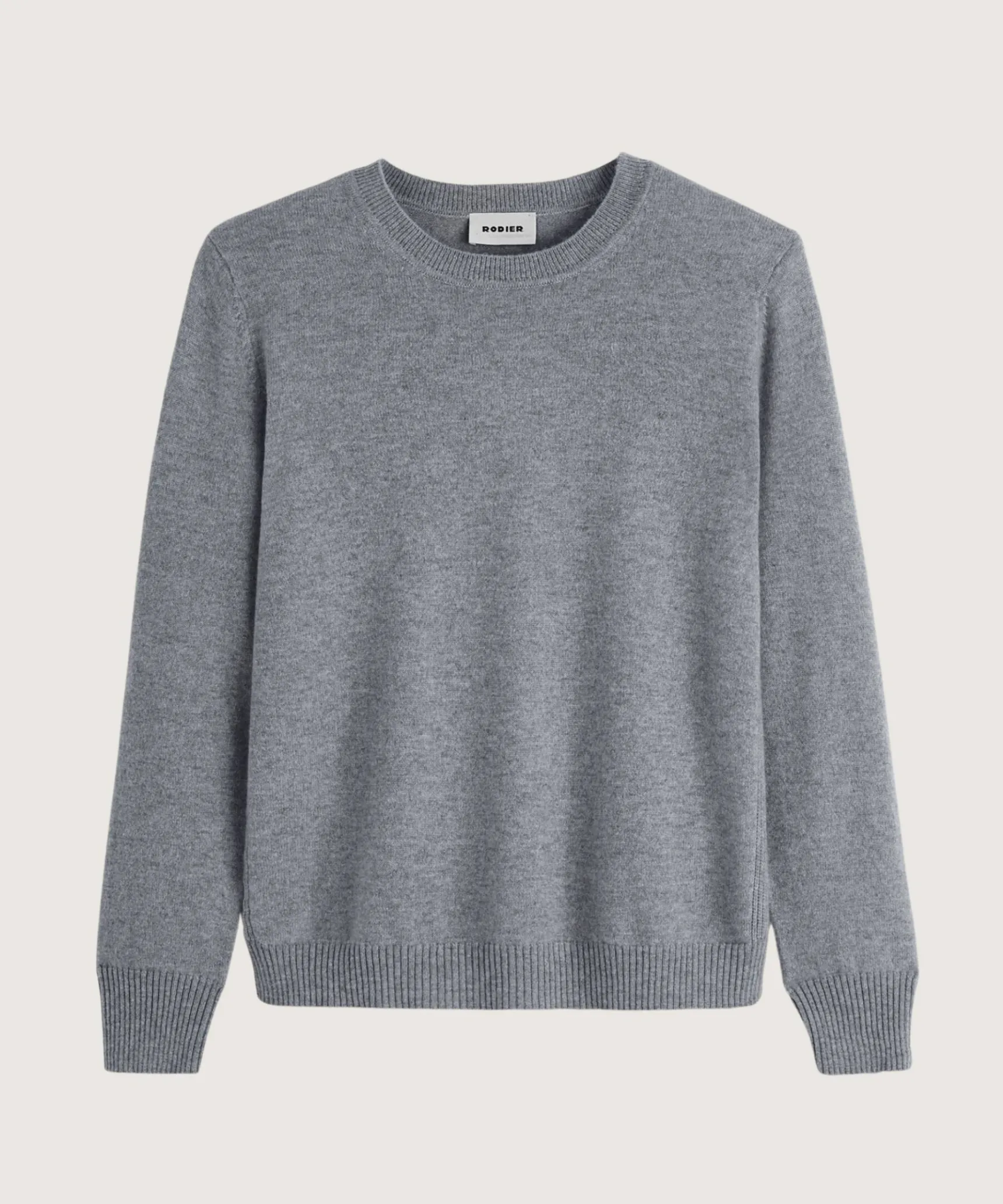 Hot Rodier Pull col rond en cachemire gris