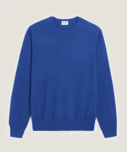 Rodier Pull col rond en laine mérinos bleu azur