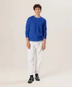 Rodier Pull col rond en laine mérinos bleu azur