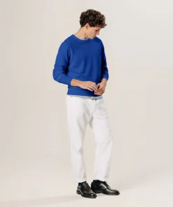 Rodier Pull col rond en laine mérinos bleu azur