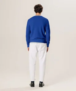 Rodier Pull col rond en laine mérinos bleu azur