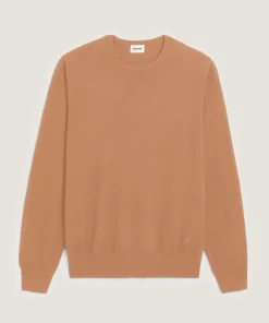 Sale Rodier Pull col rond en laine mérinos marron camel