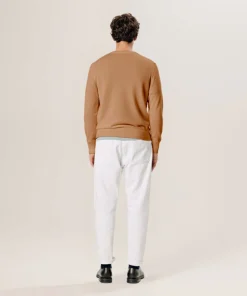 Sale Rodier Pull col rond en laine mérinos marron camel