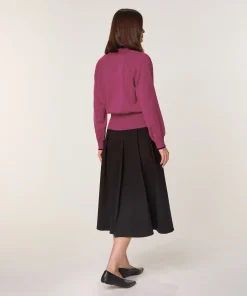 Rodier Pull col rond en laine mérinos rose fuchsia