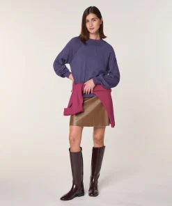 Sale Rodier Pull col rond en laine mérinos violet