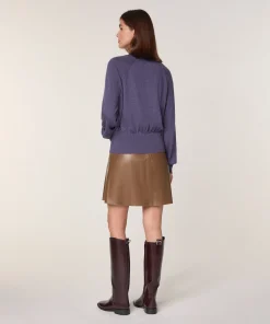 Sale Rodier Pull col rond en laine mérinos violet