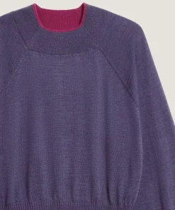 Sale Rodier Pull col rond en laine mérinos violet