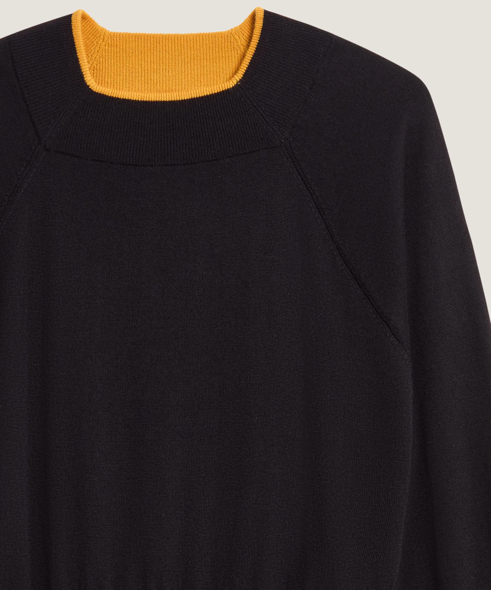 Hot Rodier Pull col rond en laine mérinos noir
