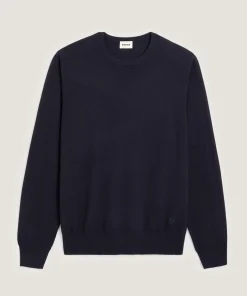 Best Rodier Pull col rond en laine mérinos bleu nuit