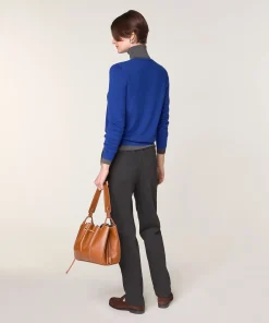 Online Rodier Pull col rond en laine mérinos bleu azur