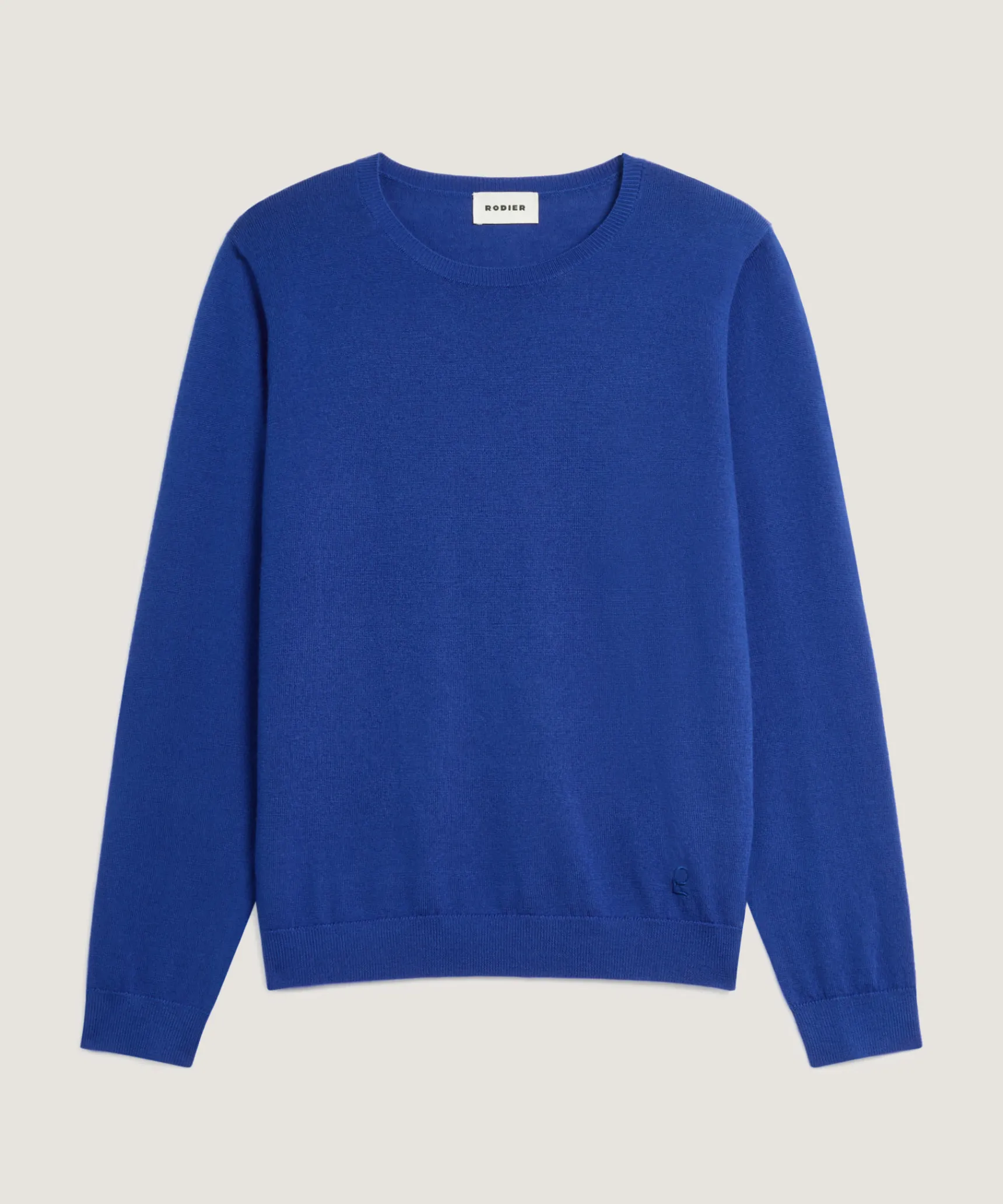 Online Rodier Pull col rond en laine mérinos bleu azur
