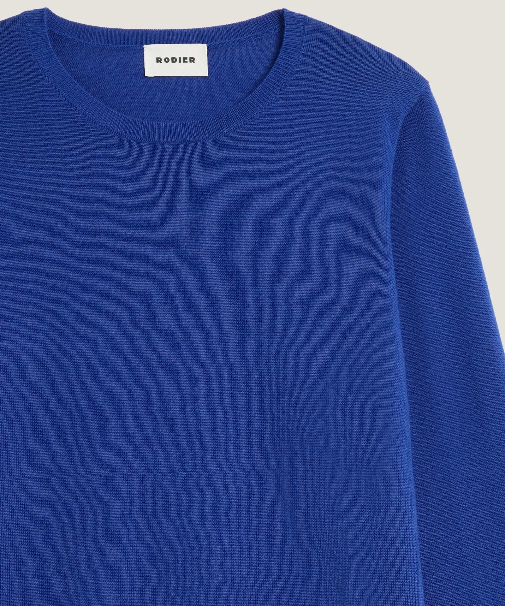 Online Rodier Pull col rond en laine mérinos bleu azur