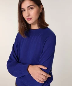 Sale Rodier Pull col rond en laine mérinos bleu océan