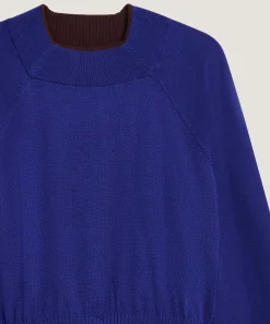 Sale Rodier Pull col rond en laine mérinos bleu océan