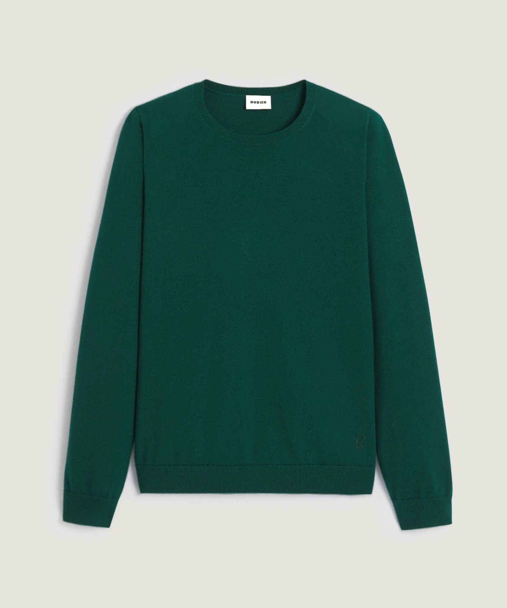 Best Rodier Pull col rond en laine mérinos vert anglais