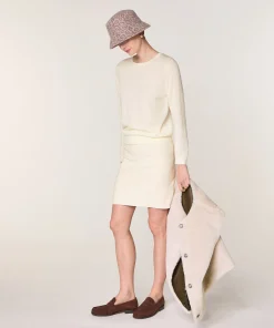 Online Rodier Pull col rond en laine mérinos blanc écru