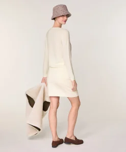 Online Rodier Pull col rond en laine mérinos blanc écru