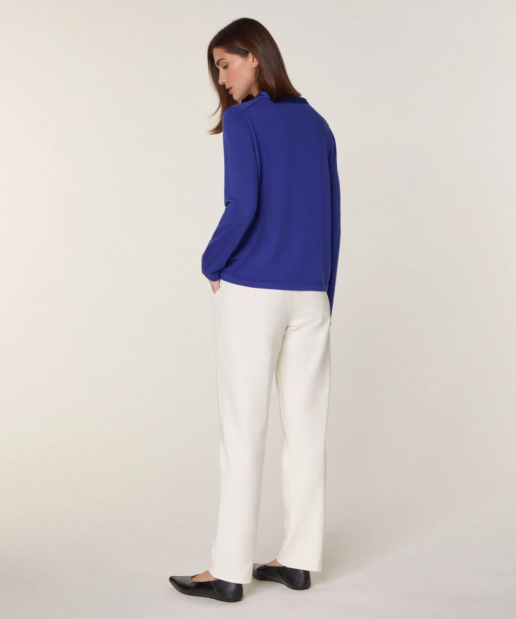Sale Rodier Pull col rond en laine mérinos bleu outremer