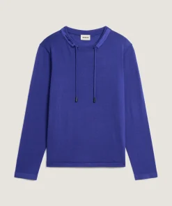 Sale Rodier Pull col rond en laine mérinos bleu outremer