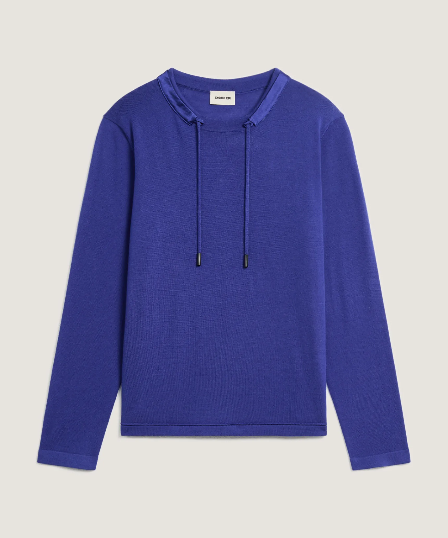 Sale Rodier Pull col rond en laine mérinos bleu outremer