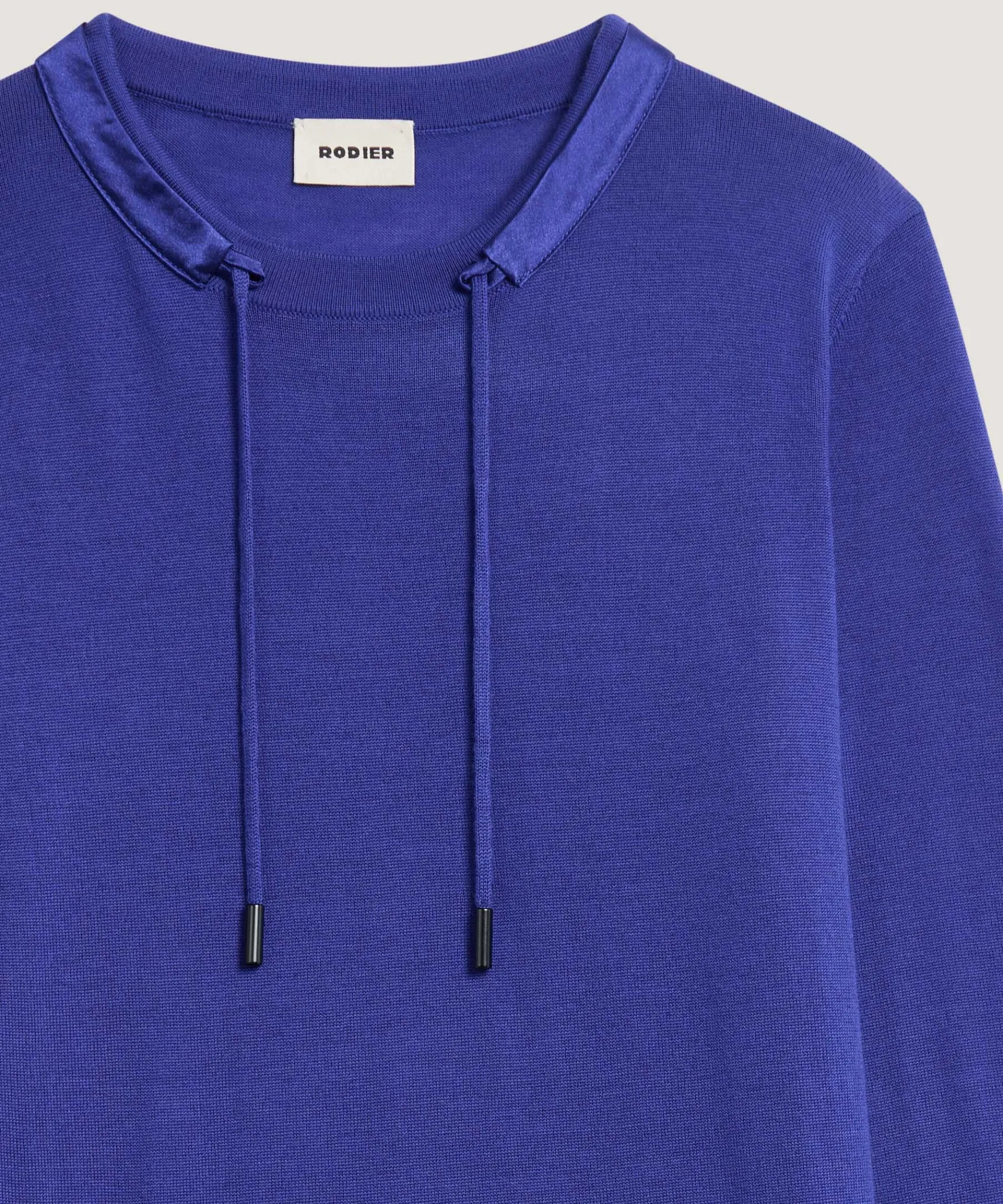 Sale Rodier Pull col rond en laine mérinos bleu outremer