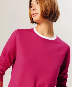 Discount Rodier Pull col rond en laine mérinos rose tonique