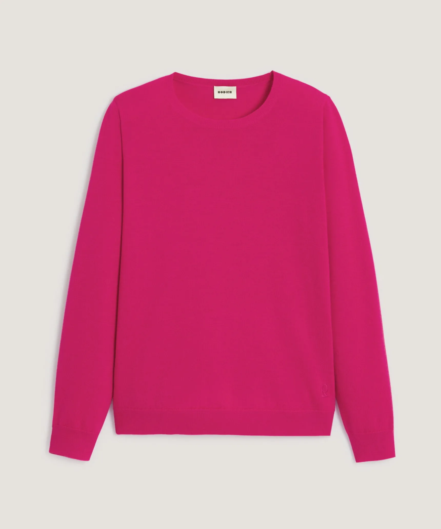 Discount Rodier Pull col rond en laine mérinos rose tonique