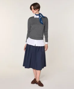 Online Rodier Pull col rond en laine mérinos gris foncé