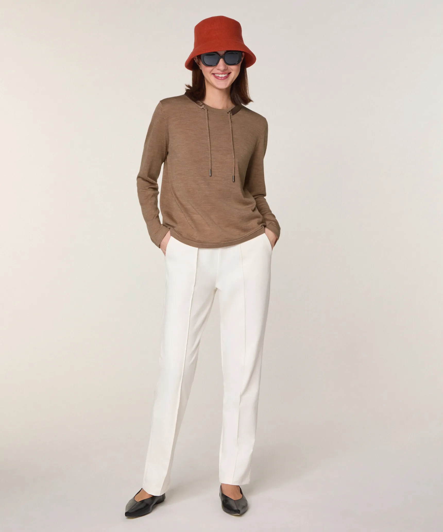 Sale Rodier Pull col rond en laine mérinos beige ficelle