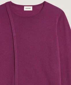Online Rodier Pull col rond en laine mérinos violet cassis