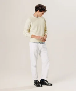 Rodier Pull col rond en laine mérinos blanc écru