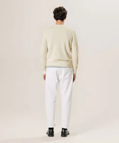 Rodier Pull col rond en laine mérinos blanc écru