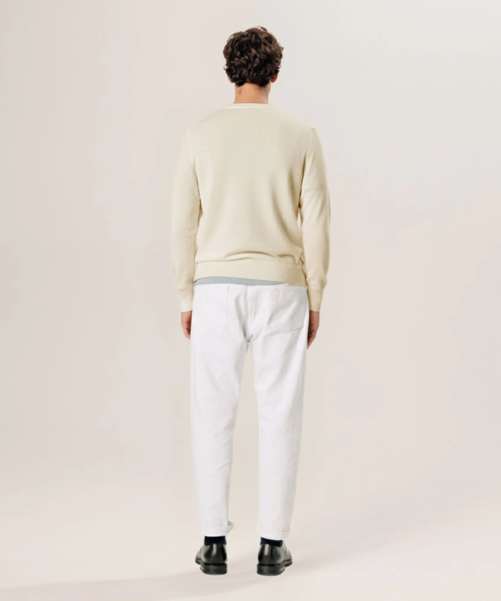 Rodier Pull col rond en laine mérinos blanc écru